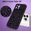 KANGHAR for iPhone 16 Pro Case Cute Leopard Design Soft Flexible TPU Large Window Camera Lens Protector Phone Case Protective Cover Black and Purple Cheetah Print