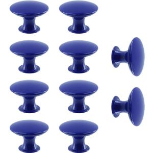 MY MIRONEY 1.18" Diameter Round Cabinet Knobs Hardware Royal Blue Dresser Knobs Metal Drawer Knobs Furniture Hollow Handles with Screws Pack of 10