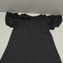 Haloumoning Girls Ruffle Sleeve Dresses Kids Summer Crewneck A Line Casual Dress, Size: 9-10 Years, Black