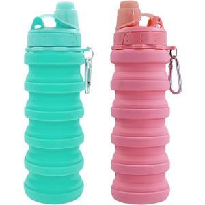 Collapsible Water Bottles Travel water bottle Sports Portable Sport Water Bottle Reusable Water Bottles comes with mountaineering Buckle 500ml silicone Water-proof camping water bottle (Green+Pink) Collapsible Water Bottles Travel water bottle Sports Portable Sport Water Bottle Reusable Water Bottles comes with mountaineering Buckle 500ml silicone Water-proof camping water bottle (Green+Pink)