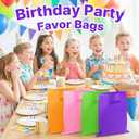 ANZNKU 100 PCS Purple Party Favor Bags 8"x11", Goodie Bag for Candy Treat Jewelry Craft, Plastic Gift Bags with Die Cut Handles for Birthday, School Events & Small Business, Wedding, Easter
