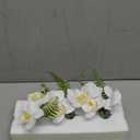 White Orchids Artificial Flowers Faux Orchids Arrangement in Clear Glass Vases Set of 3 Real Touch Phalaenopsis Orchid Flowers Small Fake Orchid Centerpiece for Dining Room Table