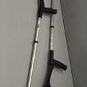 PEPE Mobility - Forearm Crutches for Adults (x2 Units, Open Cuff), Adjustable, Aluminum, Walking - Made in Europe (Black)