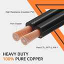 SUNVIE 100FT 14 Gauge Low Voltage Wire 14/2 Low Voltage Landscape Wire, 14 Gauge Stranded Copper Wire Direct Burial Lamp Wire 14 AWG 2 Conductor Electric Wire for Landscape Lighting, ETL Listed