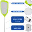 Sepetrel Pool Skimmer Net- Total Length 72 inches Ultral Fine Mesh Rake with Pole,Accessories for Cleaning Inground/Above Ground Swimming Pool, Pond,Spa and Hot Tub Leaf Debris