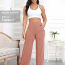 ESOFT Wide Leg Pants Women High-Waisted Yoga Work Dress Pants with Pockets, Casual Sweatpants, Petite/Regular (Gold, XL)