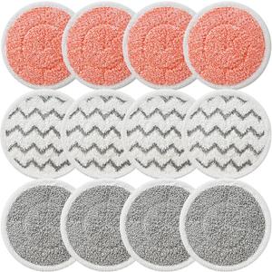 Rotating Mop Replacement Pads Compatible with Bissell Spin-Wave 3897A 3712C 3712W SmartSteam Scrubbing Steam Mop, Spinwave Mop Pads 12 Pack