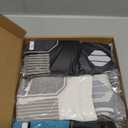 Xllhjg Merino Wool Ski Socks for men women,warm winter socks for Skiing Hiking Hunting,Cold Weather Knee-high boot socks (Medium-Large, Black Blue White)