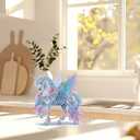 Lxmsja Tabletop Unicorn Diamond Art Kits for Adults, DIY Special Shaped Unicorn Figure Diamond Painting Desk Placement Ornament Kits for Beginners, 5D Stand Up Gem Art Craft 8x8 inch