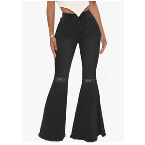 Bell Bottom Jeans for Women Ripped High Waisted Classic Flared Denim Pants 3XL