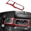 RT-TCZ for Jeep JL Gear Shift Cup Holder Panel Trim Cover for Jeep Wrangler JL JLU 2018 up for Gladiator JT 2020 up Red Carbon Fiber Interior Accessories