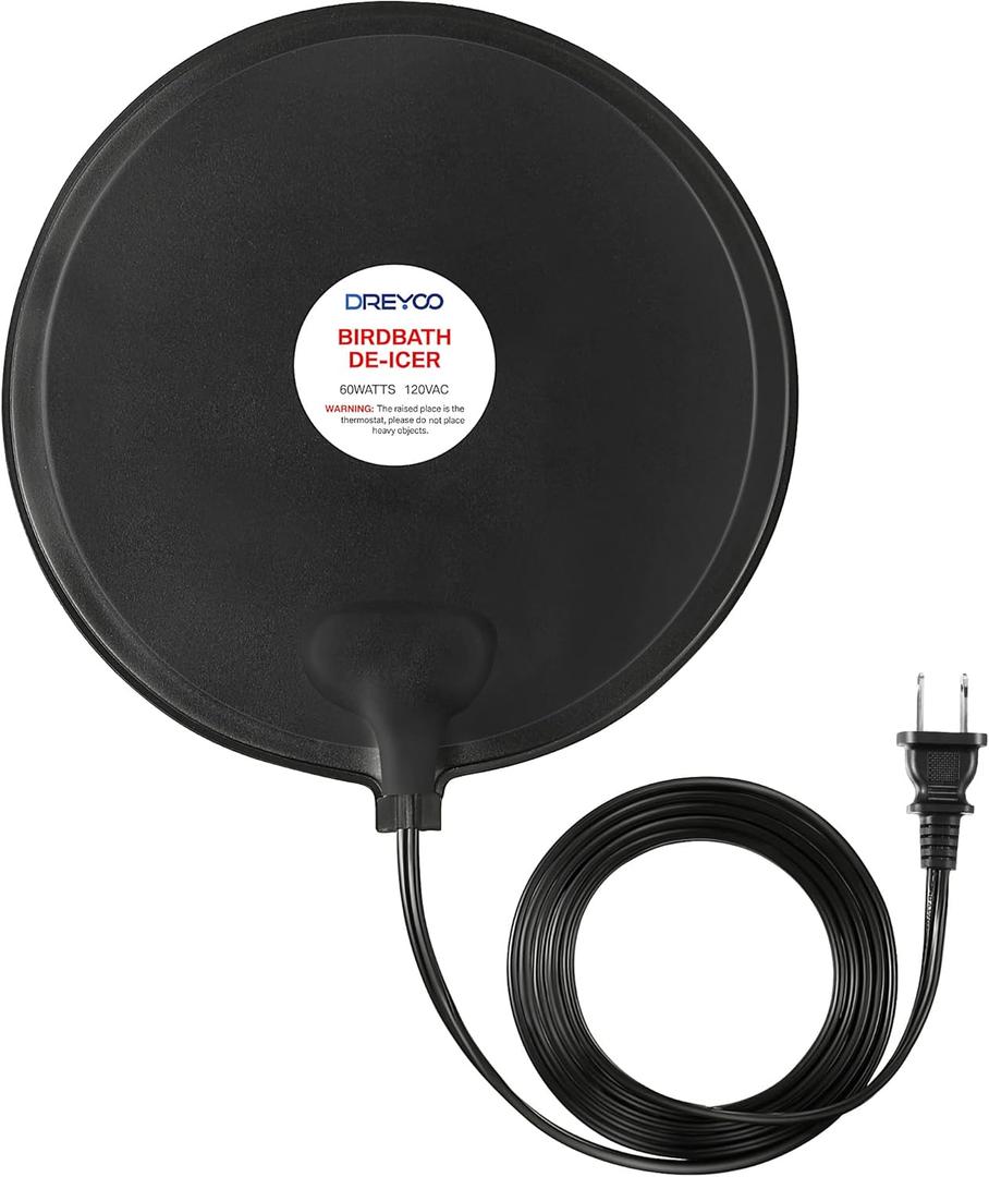 Bird Bath De Icer, 60w Submergible Utility De Icer, Thermostatic Controlled Winter Water Heater Deicer for Bird, Chicken, Duck, Farm Trough, Design Patent Product