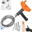 Drain Snake Auger33 Feet, Plumbing Snake Drain Hair Clog Removal Tool, Heavy Duty Snake Auger, Sink Unclogger Drain Cleaner Tool for Bathroom Kitchen Tub Shower Drain Clog Remover with Gloves