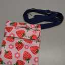 Crossbody Purse with Strawberry Print, Zipper Pocket, Adjustable Strap, Women's Shoulder Handbags