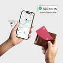 SPOTMINDERS Apple MFi Certified Credit Card Wallet Tracker PRO Pink (iOS Only) Gifts for Mom Works with Apple Find My Rechargeable Tracking Card for Her IP68 0.07in Slim Item Finder for Luggage Purse