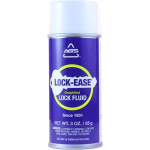AGS Automotive Solutions Lock-Ease Graphite Lock Lubricant  3oz Aerosol, Prevents Freezing, Reduces Friction, No Residue, Protects Against Wear & Rust