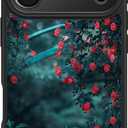 FUNMIKO for iPhone 17 Pro Case Wireless Charging & Military-Grade Protection - Trendy Pattern Design for Women Girls, Matte Non-Slip Phone Cover with Shockproof Corners - Blooming Red Florals