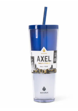 Manna™ Axel™ Plastic Tumbler & Straw Set - Blue