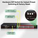 STEAMEMO 24-Port Managed Gigabit PoE+ Switch | 24PoE+ Ports@360W, 2Gigabit Uplinks, 2SFP | VLAN, QoS, Port Mirroring | Metal Casing, Plug & Play | Overload Protection w/ Port