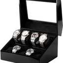 Watch Winder Spinner for 4 Automatic Watches with 5 Storage Case