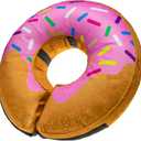 BENCMATE Inflatable Dog Cone Collar Alternative, Soft Dog Cone for Dogs and Cats, Neck Recovery ECollar Donut Collar After Surgery (Medium+, Donut-Strawberry)