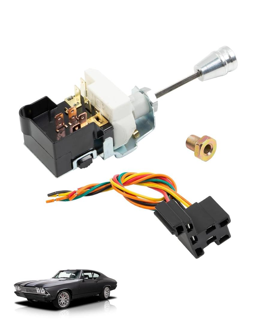 Headlight Switch Pigtail Kit 8Pin Connector Compatible with GM Chevy 1968-1984 Replace 01995179 1995179 D1588 19245093