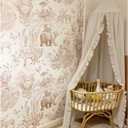 Bed Canopy with Frills Reading Nook Game Tent for Kids Boho Hanging Net Play Room Decor(Beige), 95 X 20 X 20 Inches, Boho Canopy With Drapes