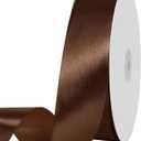 2 x 1 1/2 inch Brown Ribbon,100 Yards 1-1/2 inch Brown Satin Ribbon Solid Fabric Ribbon for Gift Wrapping Floral Bouquets Wedding Home Party Decoration