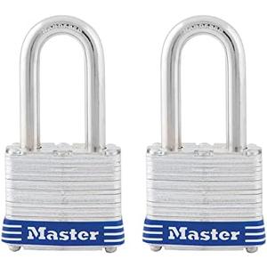 Master Lock 3TLF Laminated Steel Padlock with Key, 2 Pack Keyed-Alike