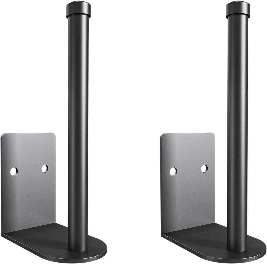 Toilet Paper Holder 2 Pack, Self Adhesive Toilet Paper Towel Holder Wall Mount for Bathroom, Stainless Steel Toilet Paper Roll Holder, Strong Adhesive/Wall Drilled for Bathroom, Black