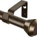 Heavy Duty Curtain Rod 66 to 120 Inch, HOTOZON Curtain Rods for Windows, Decorative Single Drapery Rod with Diamond Finials, Antique Bronze