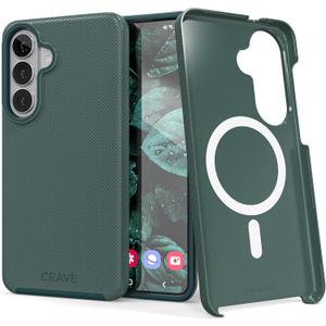Crave for Samsung Galaxy S26 Plus Case, Compatible with MagSafe Shockproof Protection Dual Layer Case for Samsung Galaxy S26 Plus (6.7 inch) - Forest Green