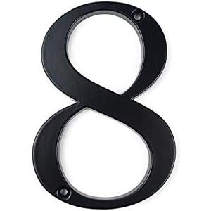 HASWARE House Number Sign 4 inch Modern Door Numbers Signage Plaque Street Home Address Numerals Zinc Alloy (8, Black)