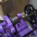 Electric Yarn Spinner Winder Spinning Wheel for Wool with 3 Bobbins, Small Yarn Winder with Forward & Reverse, Free Speed Adjustable (Purple)