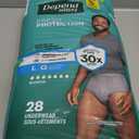 Depend Fresh Protection Adult Diapers, Incontinence Underwear for Men, Disposable, Maximum, Large, Grey, 28 Count