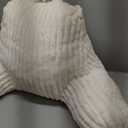 Blissful Diary Reading Pillow for Sitting in Bed, Flannel Back Pillow Bed Sitting Up for Adult & Children, Backrest Cushion for Sit Up in Couch or Floor, Dorm Essentials, Cream White