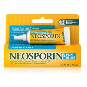 Neosporin + Pain Relief Dual Action Cream, .5 Oz (0.5 Ounce), EXP 08/23