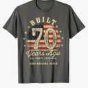 Built 70 Years Ago Funny 70th Birthday USA Flag T-Shirt, XL