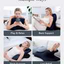 Memory Foam Wedge Pillow Ergonomic Reading Pillow, Comfortable and Supportive Back Support Prone Pillow to Relax Neck and Back for Reading, Watching TV, Sleeping on Your Stomach in Bed-Navy Blue