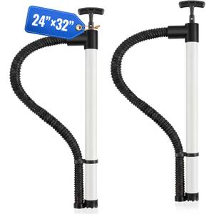 24" X 32" 2 Pcs Hand Bilge Pump with Hose, Portable Manual Water Pumps for Boats, Kayak, Canoe, Dinghy, Heavy Duty Hand Pump Siphon for Marine, Pool, Inflatable Trampoline (White and Black)