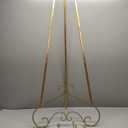 Deco 79 Metal Scroll Display Easel Large Adjustable 3 Tier Floor Standing Easel with Chain Support, Display Stand 21" x 24" x 46", Gold