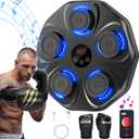 TGLLM Music Boxing Machine, Interactive Punching Trainer with Boxing Gloves, Large Size Wall Mounted Electronic Boxing Target for Adult Kids, 9 Modes & 9 Speeds (Black)