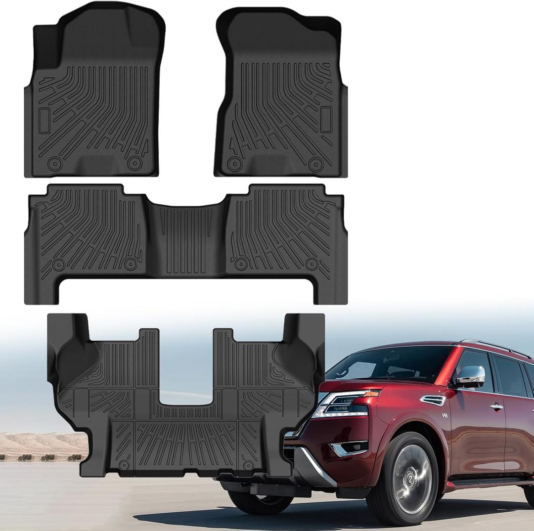 Mixsuper Floor mats for Nissan Armada/Infiniti QX80 2019-2024 (7 Seats)