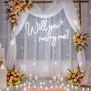 Will You Marry Me Neon Sign 31" x 20.9" Cool White LED Light Up Letters