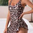 Eomenie One Piece Swimdress Swimsuits for Women Tummy Control Swim Dresses Skirt Bathing Suit (L)