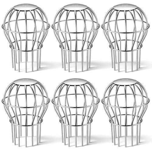 Otoolling 6 Pack Gutter Guard 3 Inch, 304 Stainless Steel Filter Strainer Fits 2.8" to 3.7" Downspout Filter Protector for Blockage Leaves, Seeds, Twigs and Debris