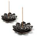 GARMOLY 2 Pack Incense Burner, Incense Holder for Sticks, Brass Lotus Incense Stick Holder