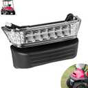 Drive-up Golf Cart LED Headlight, 12V Head Light with Bumper for Club Car Precedent 2004-Up Electric Models Replacement OEM 102524801 1025248-0