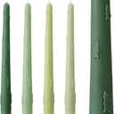 Nuanchu 4 Pcs 10 Inch Christmas Tree Taper Candles Green Long Tapered 3D Candlesticks Unscented, Smokeless, Dripless for Birthday Dinner Wedding Party Home Decor