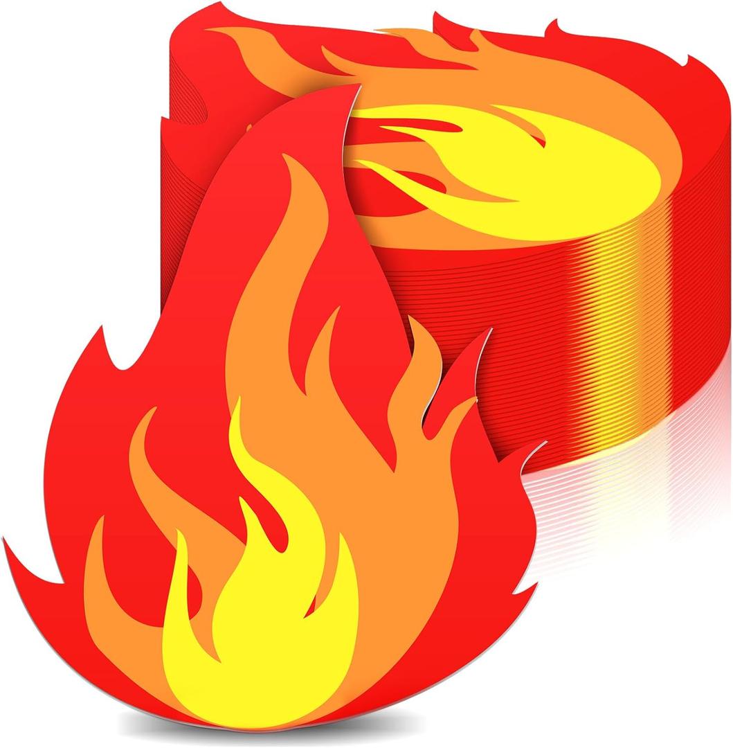 Tenceur 50 Pcs Fire Placemats Flames Party Supplies Disposable Firefighter Party Decorations Truck Themed Table Mats for Fireman Halloween Birthday Camping BBQ Supplies 10.9 x 9.2''